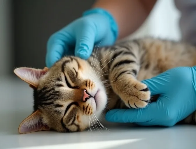 Specialist carefully handling a deceased cat with dignity in Red Hill